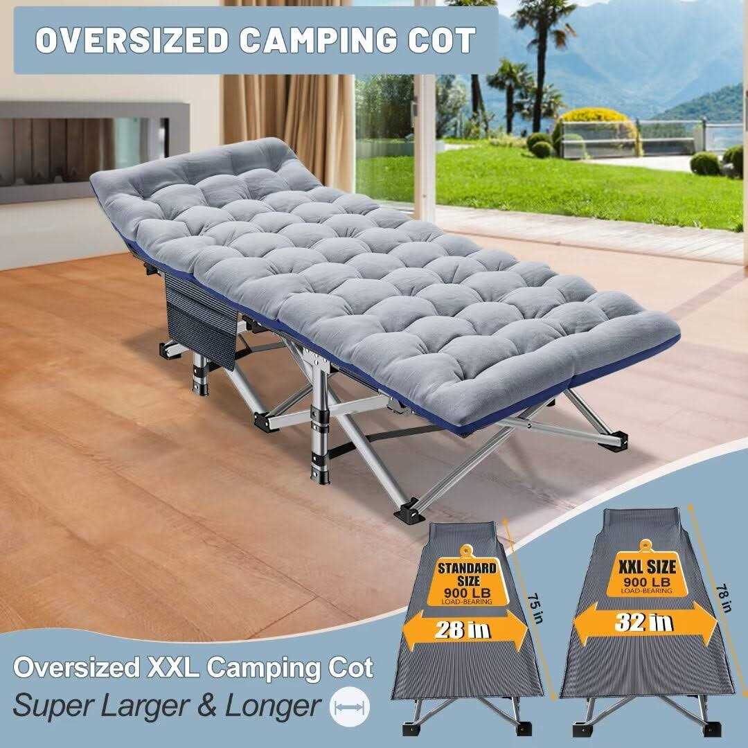 Naizea Camping Cot Portable Folding Adults Sleeping Cot Bed Bag &mattress - Image 4