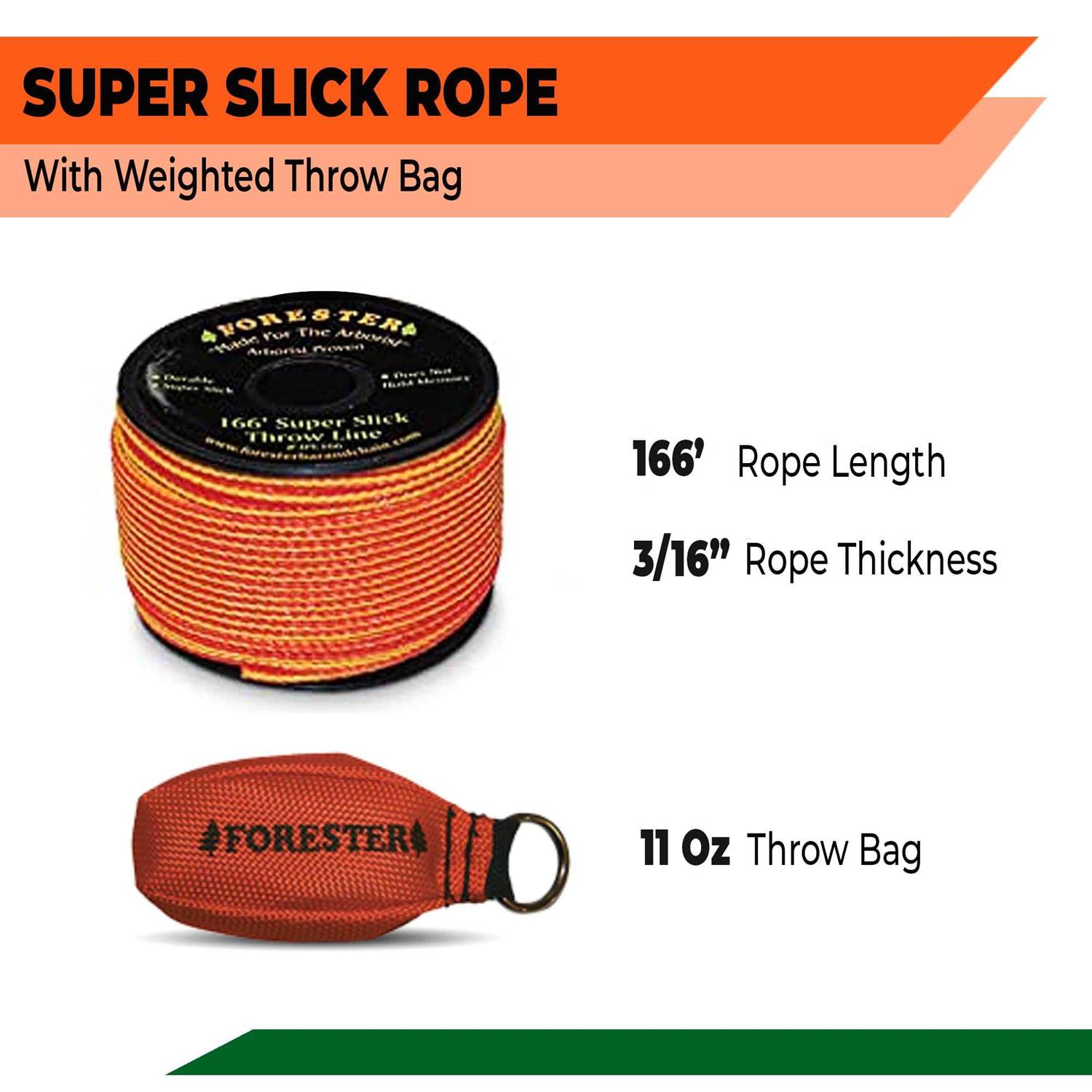 Forester Arborist Throw Line Kit Ultra Slick 100% Polyester Rope with Weighted Throw Bag - Image 2
