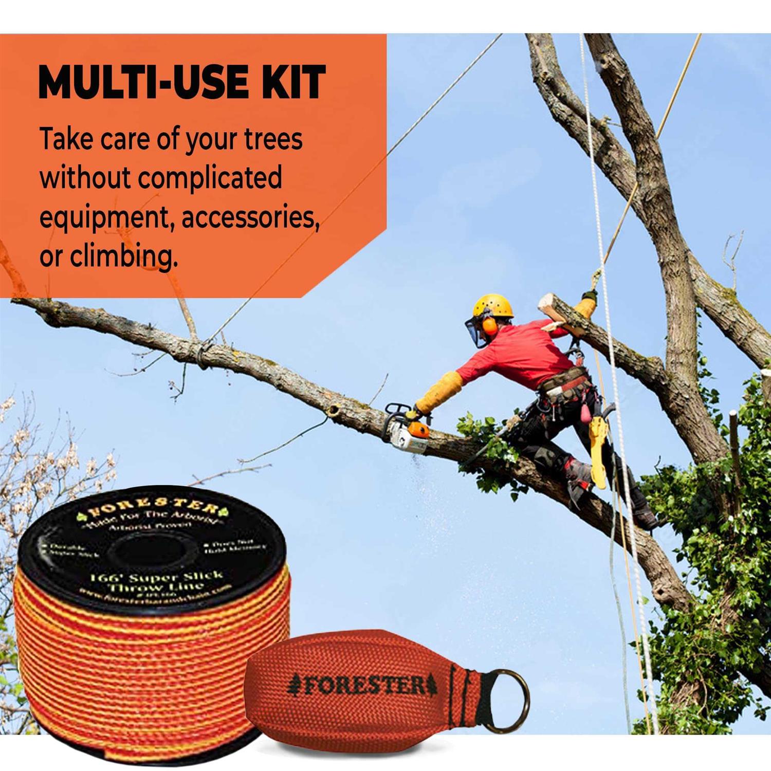 Forester Arborist Throw Line Kit Ultra Slick 100% Polyester Rope with Weighted Throw Bag - Image 4