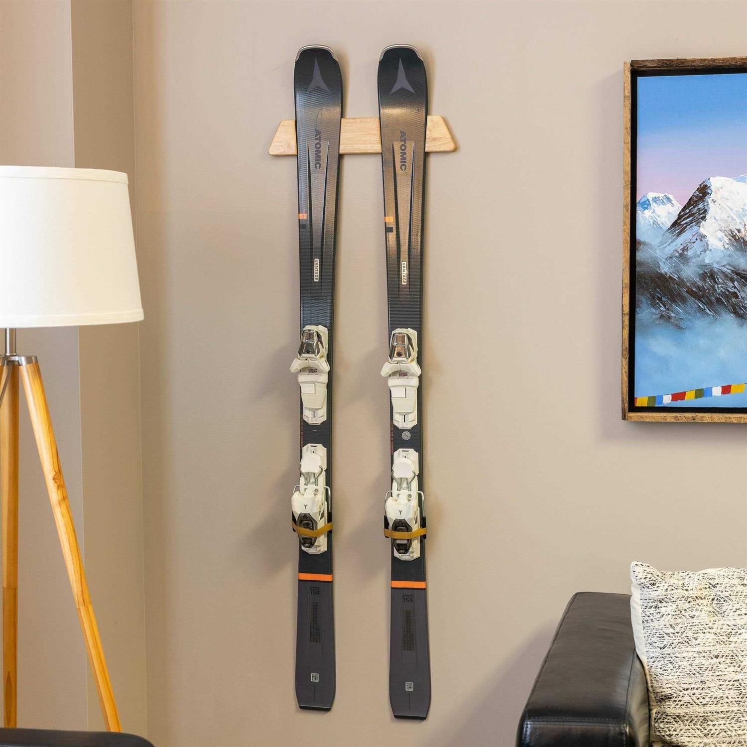 Alternative view of storeyourboard Minimalist Wood Ski Display Rack