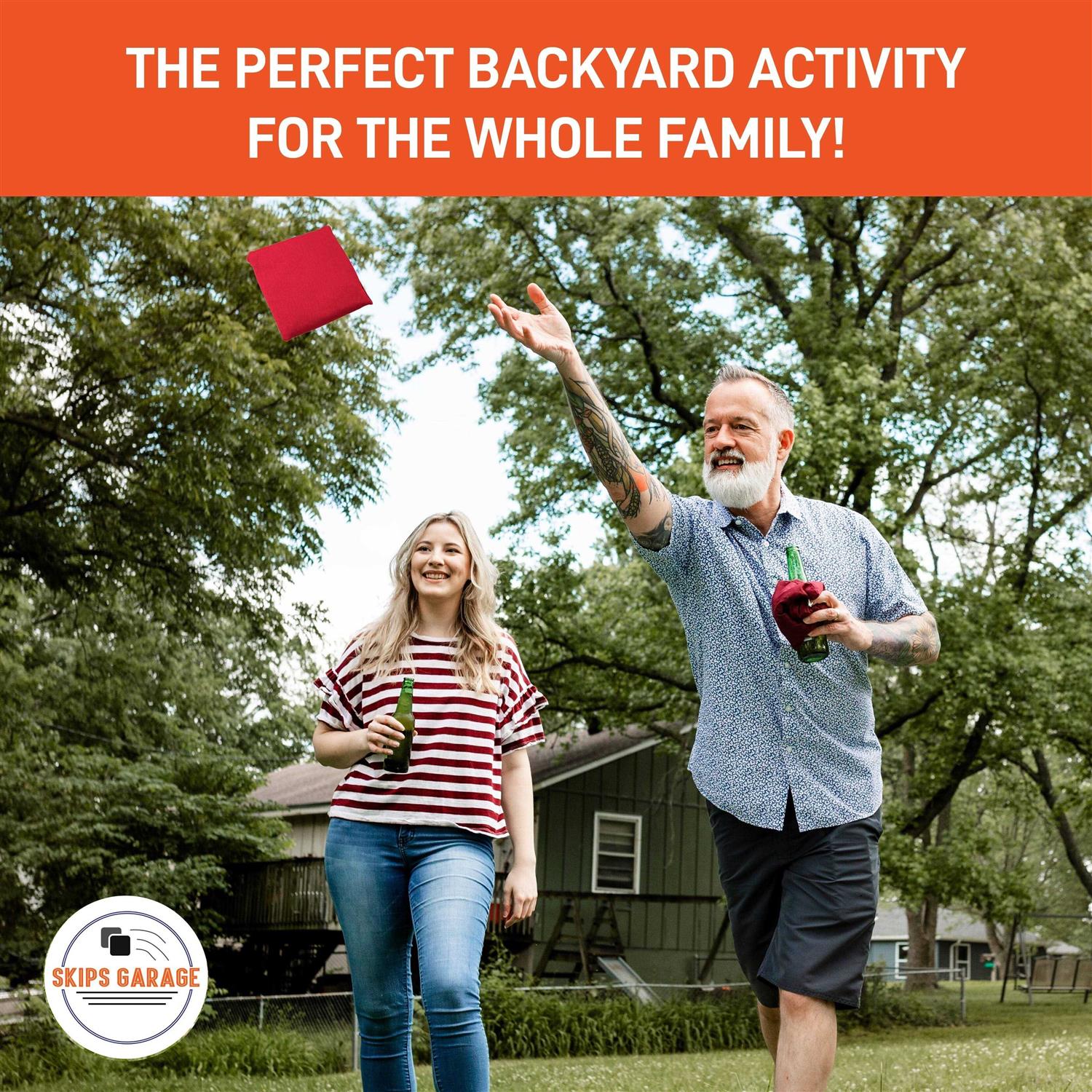 Alabama Crimson Tide Cornhole Board Set - Herringbone Design - Include Carrying Case - Image 5