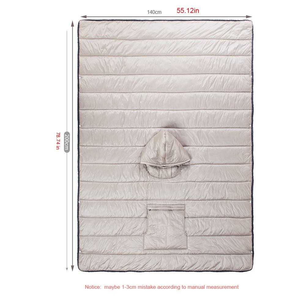 Alternative view of Camp Poncho Sleeping Bag Wearable Hooded Blanket Envelope Lightweight Thermal Cloak Cape Windproof with Premium Stuff Compression Sack