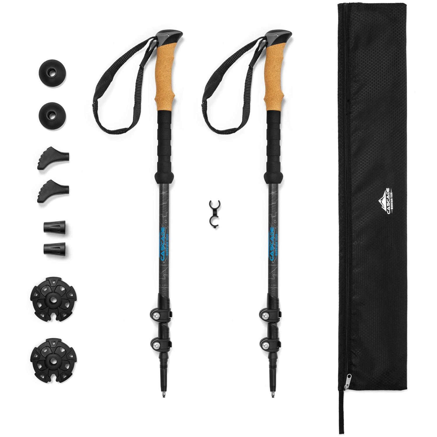 Cascade Mountain Tech Carbon Fiber Quick Lock Trekking Poles