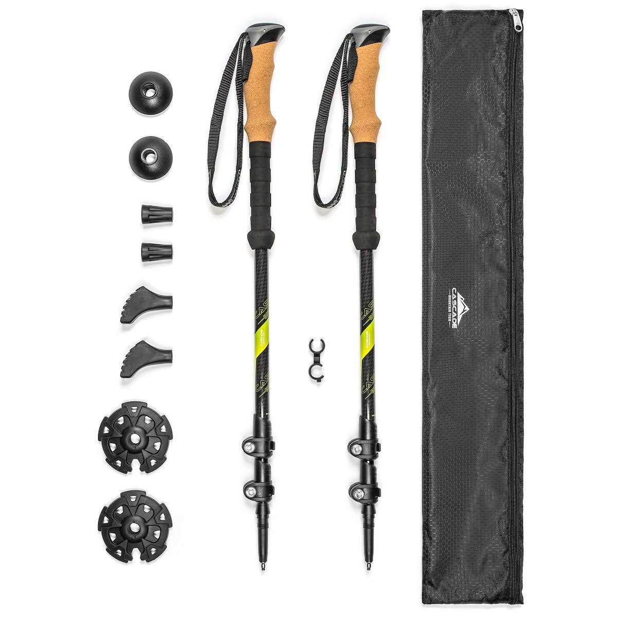 Cascade Mountain Tech Carbon Fiber Quick Lock Trekking Poles