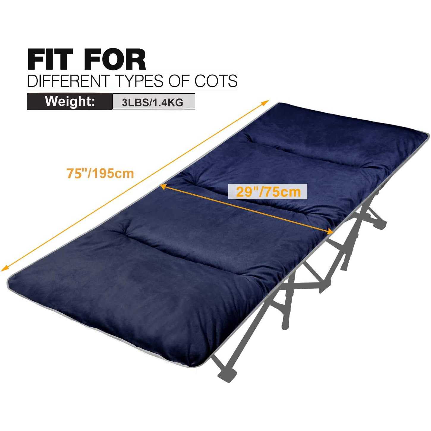 REDCAMP Cot Mattress Pad,Soft Cotton Sleeping Cot Pads for Camping - Image 5
