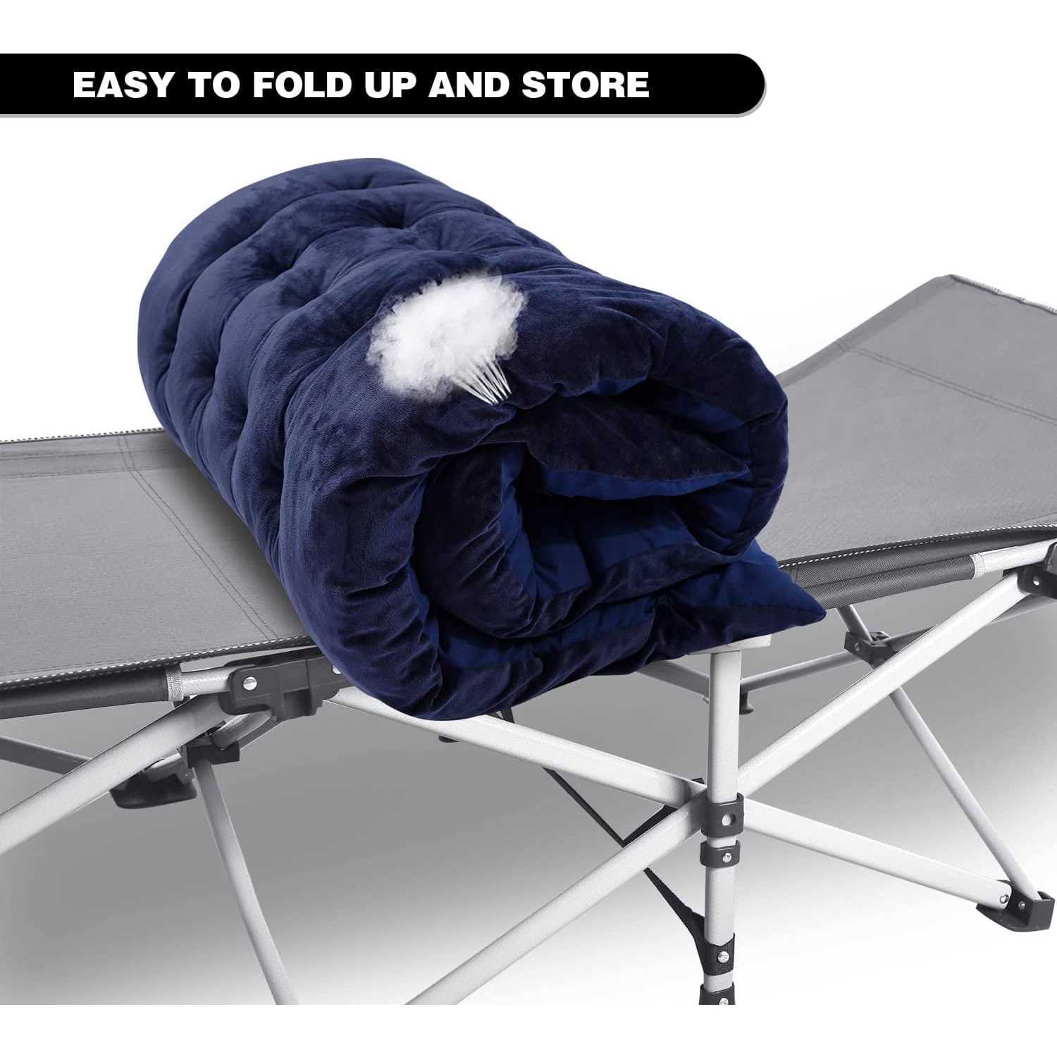 REDCAMP Cot Mattress Pad,Soft Cotton Sleeping Cot Pads for Camping - Image 2