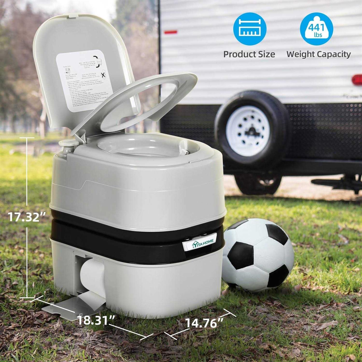wedealfu Portable Toilet 6.34 Gallon Camping Porta Potty - Image 3