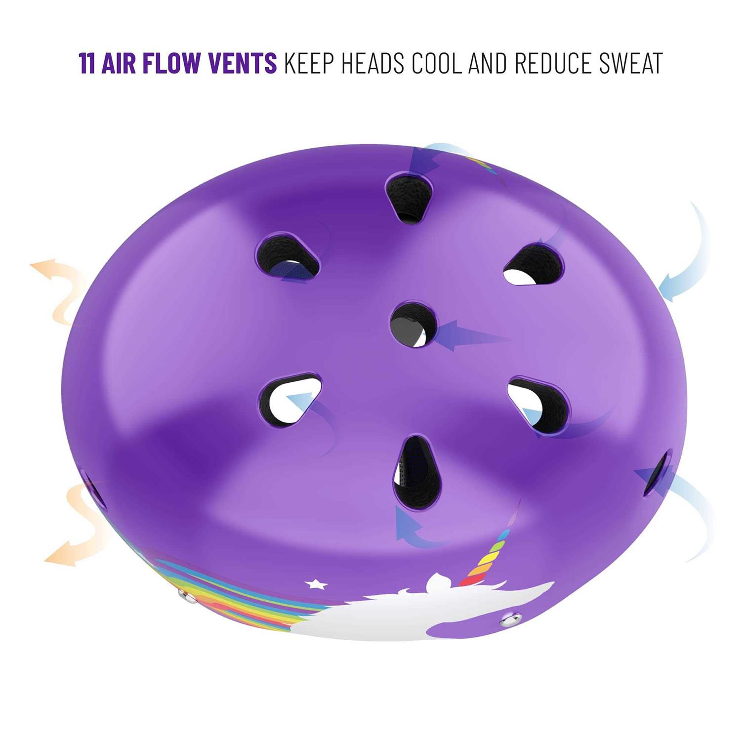 Noggn Bike Helmet for Kids, Girls and Boys Rainbow Unicorn - Image 3