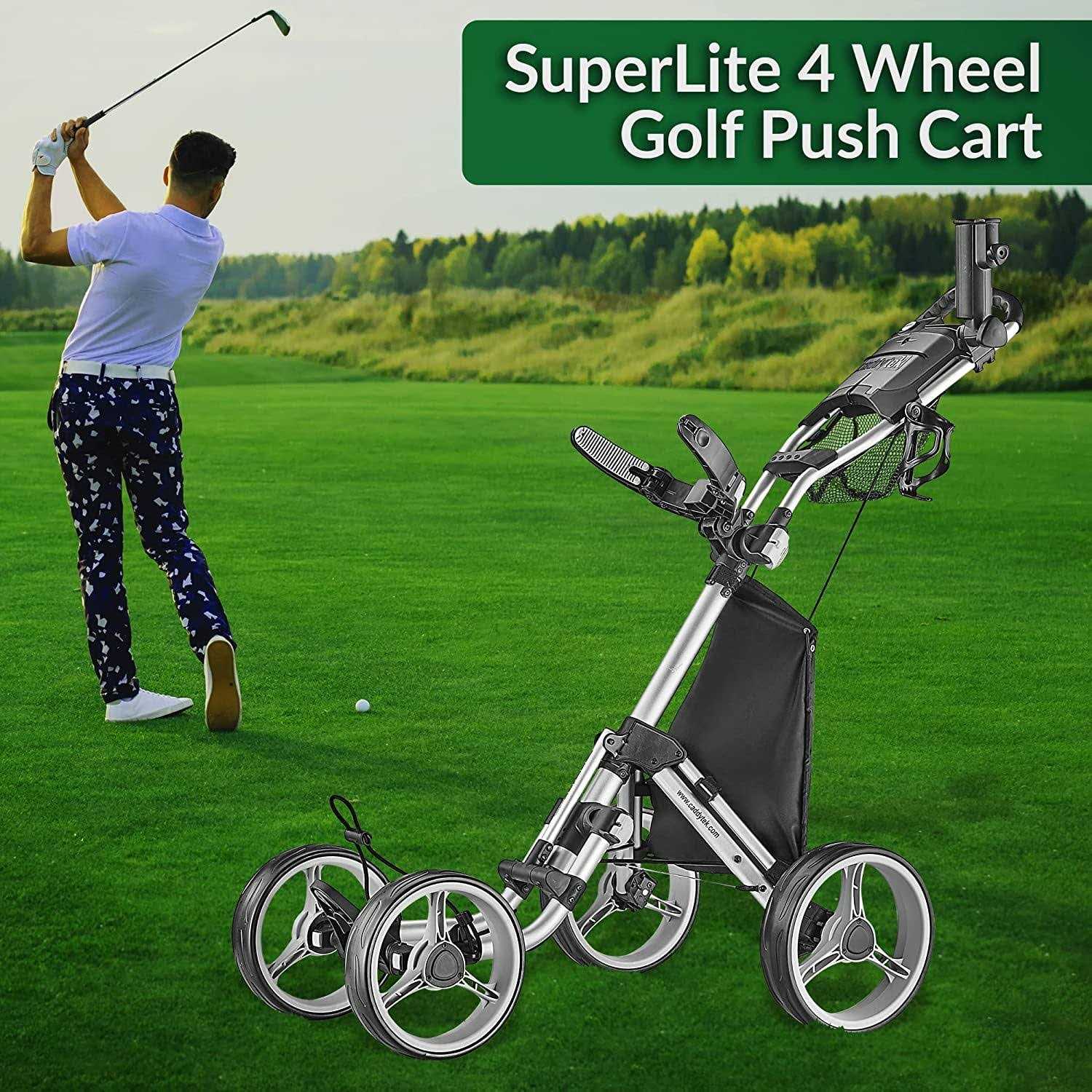 CaddyTek Explorer V8 SuperLite 4 Wheel Golf Push Cart - Image 5