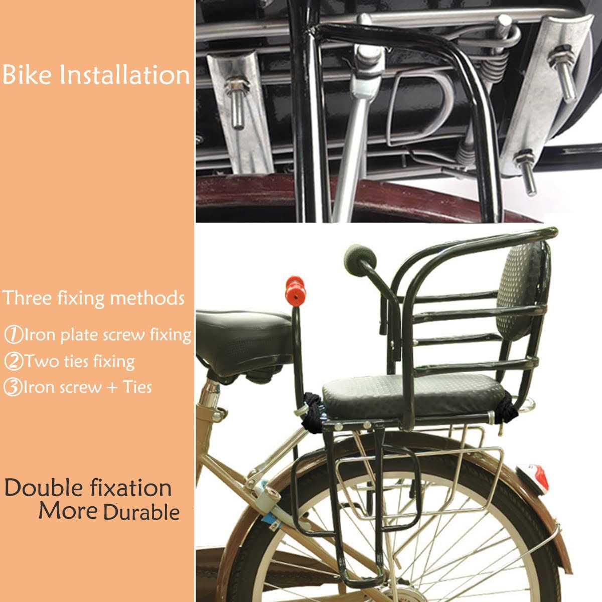 Alternative view of Bwcece Rear Kid's Bike Seat,Back Mount Child Bike Seat Attachment for Adult Bike,Outdoor Bike Seat for Children,Toddlers,and Kids