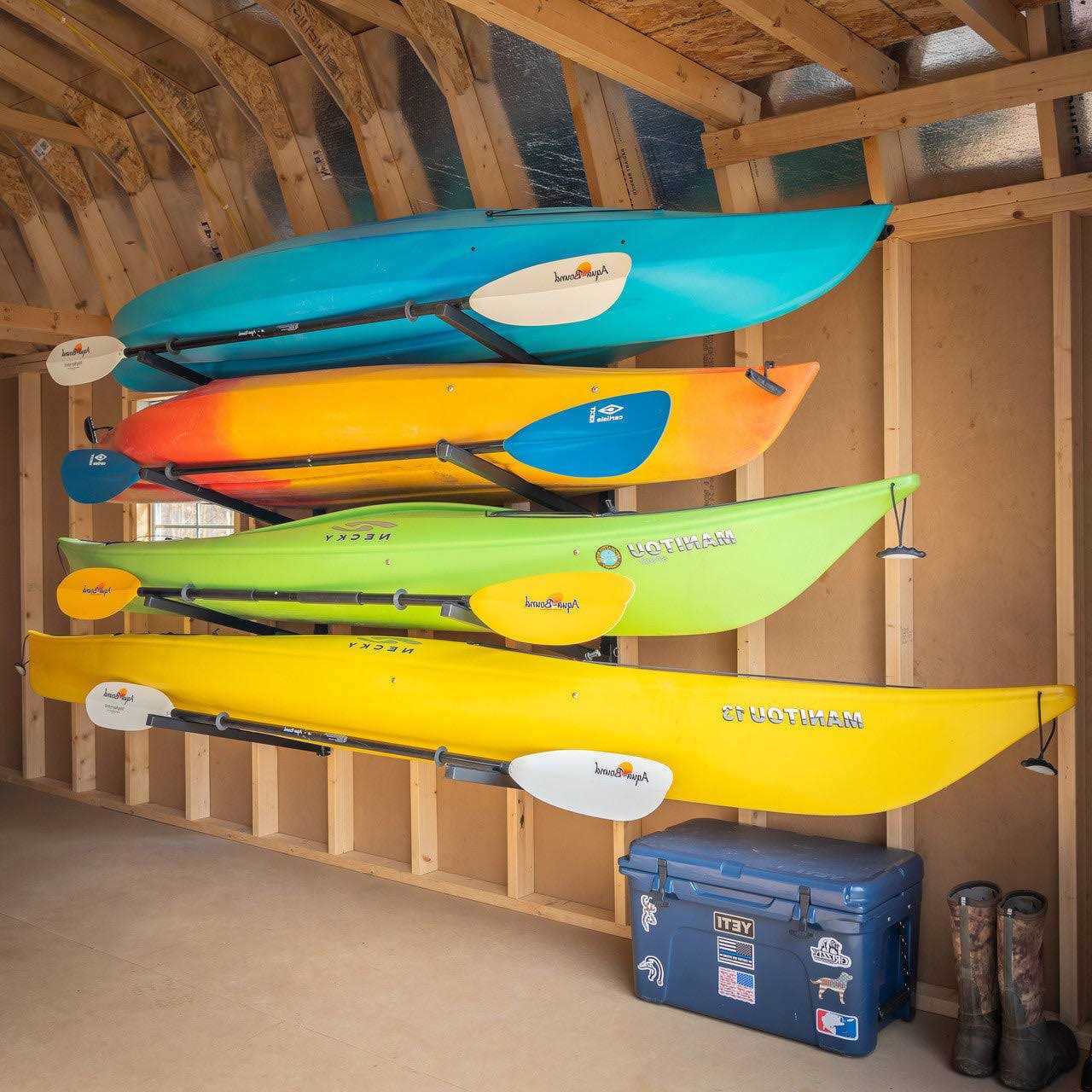 StoreYourBoard 4 Kayak Storage Rack Wall Mounted Indoor Garage Organizer Holds up to 400 lbs