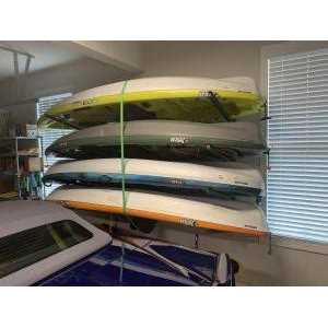 Alternative view of StoreYourBoard 4 Kayak Storage Rack Wall Mounted Indoor Garage Organizer Holds up to 400 lbs