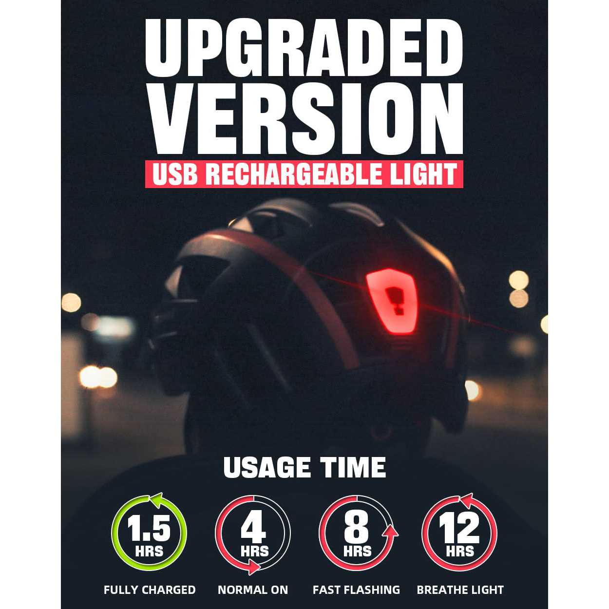 Victgoal Bike Helmet with USB Rechargeable Rear Light Detachable Magnetic Goggles Removable Sun Visor Mountain & Road Bicycle Helmets for Men Women - Image 3