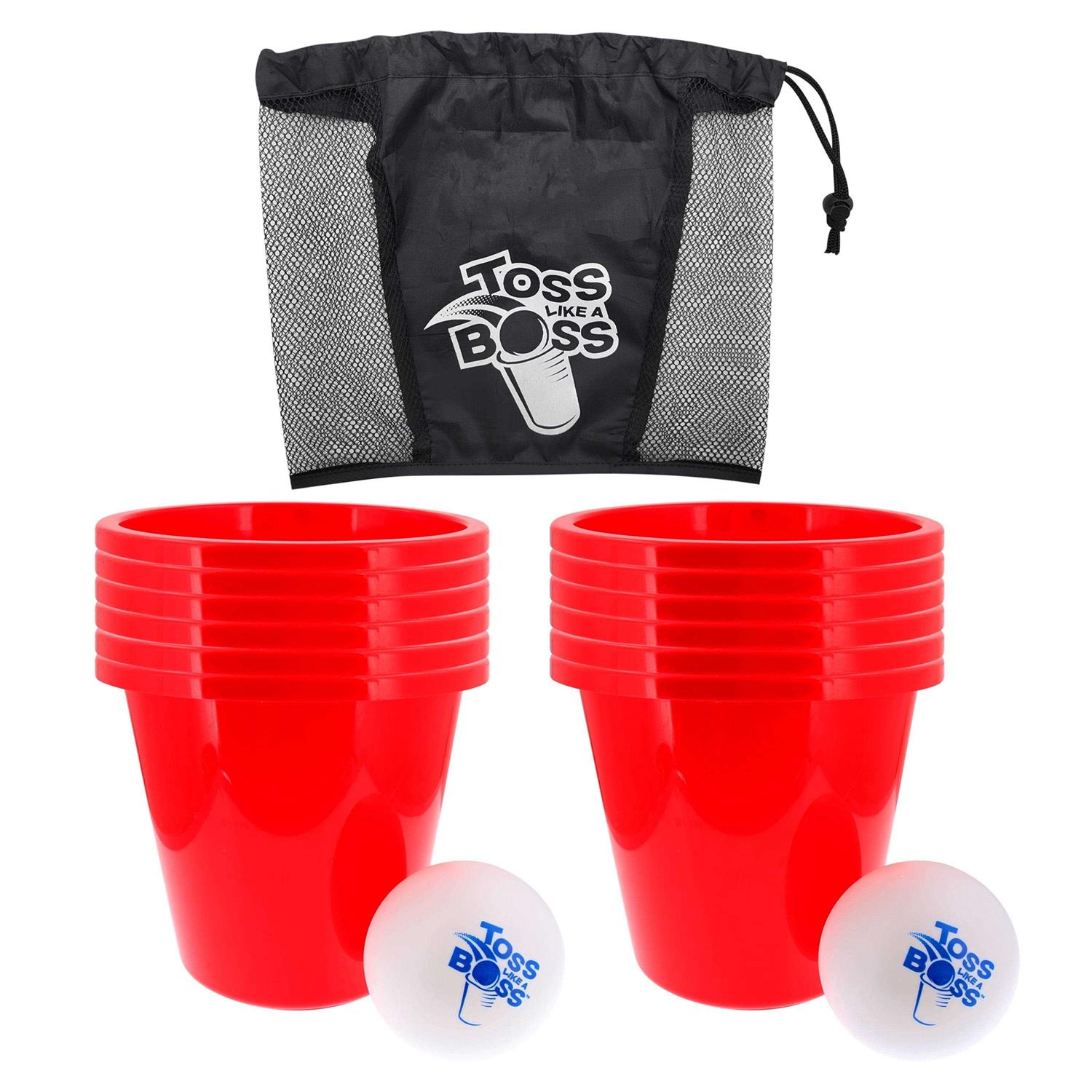 Banzai Toss Like A Boss Outdoor Giant Pong Lawn Game with Drawstring Bag - Image 4