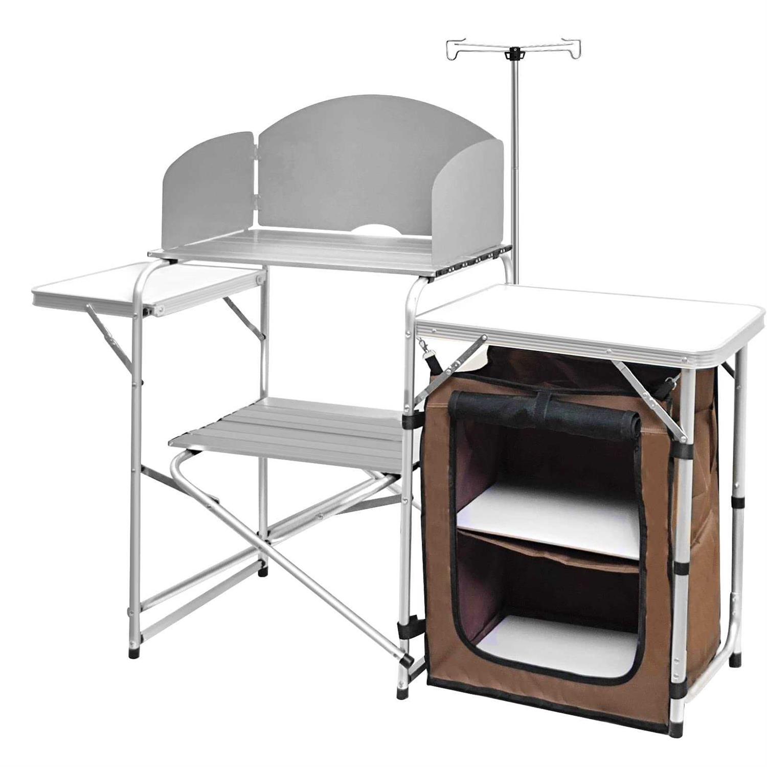 CampLand Folding Cooking Table Outdoor Portable Cook Station Aluminum Camping K