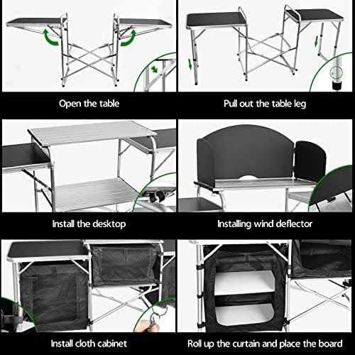 Alternative view of CampLand Folding Cooking Table Outdoor Portable Cook Station Aluminum Camping K