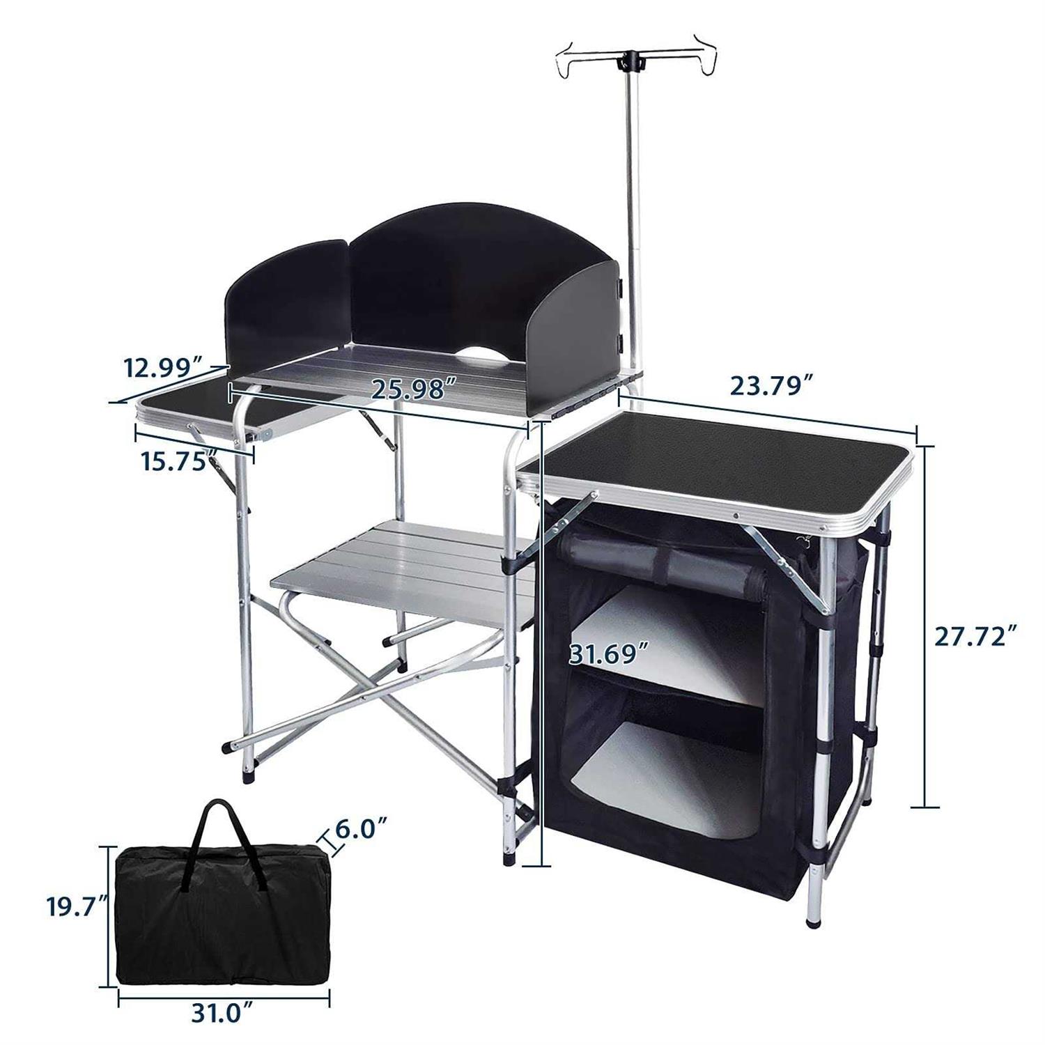 Alternative view of CampLand Folding Cooking Table Outdoor Portable Cook Station Aluminum Camping K