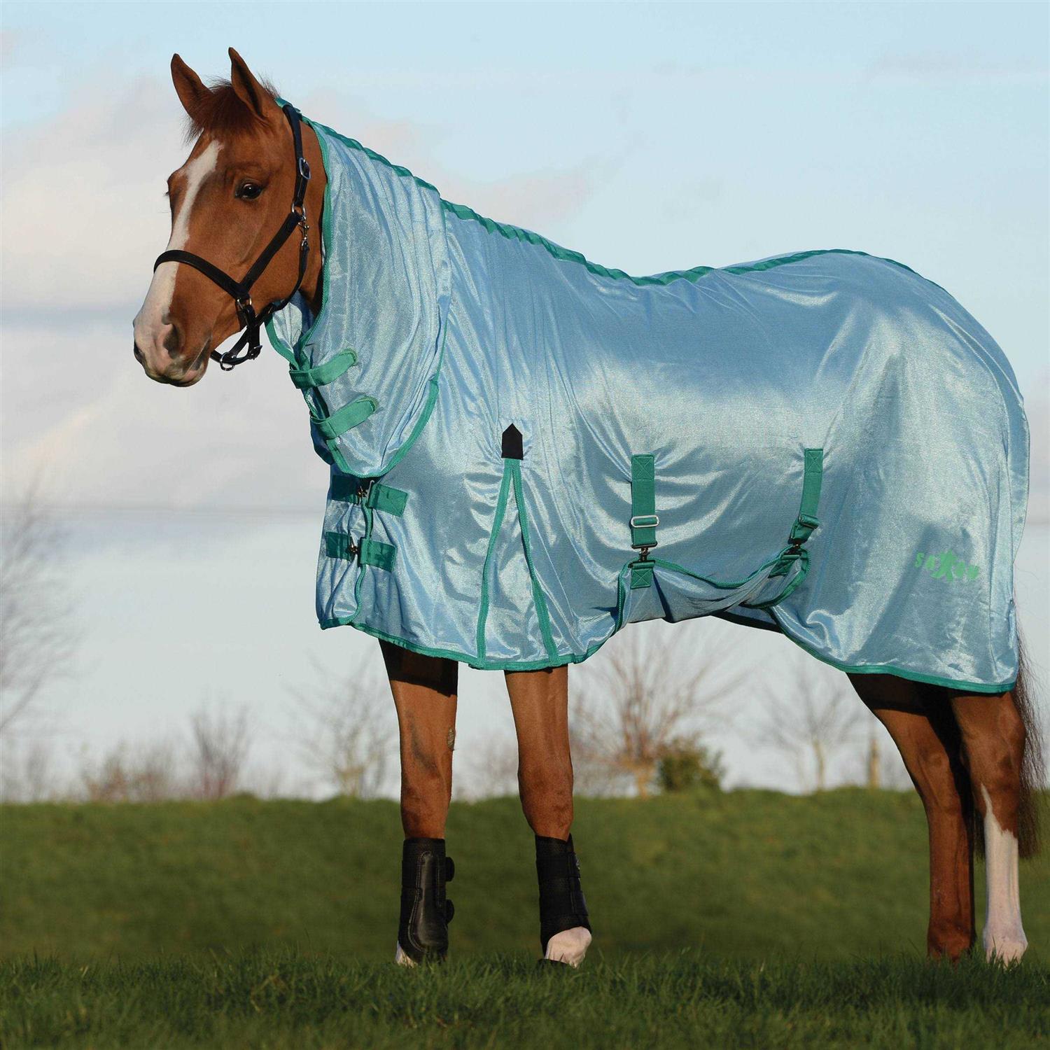 Saxon Mesh with Gusset Belly Wrap Standard Neck Fly Sheet - Image 4