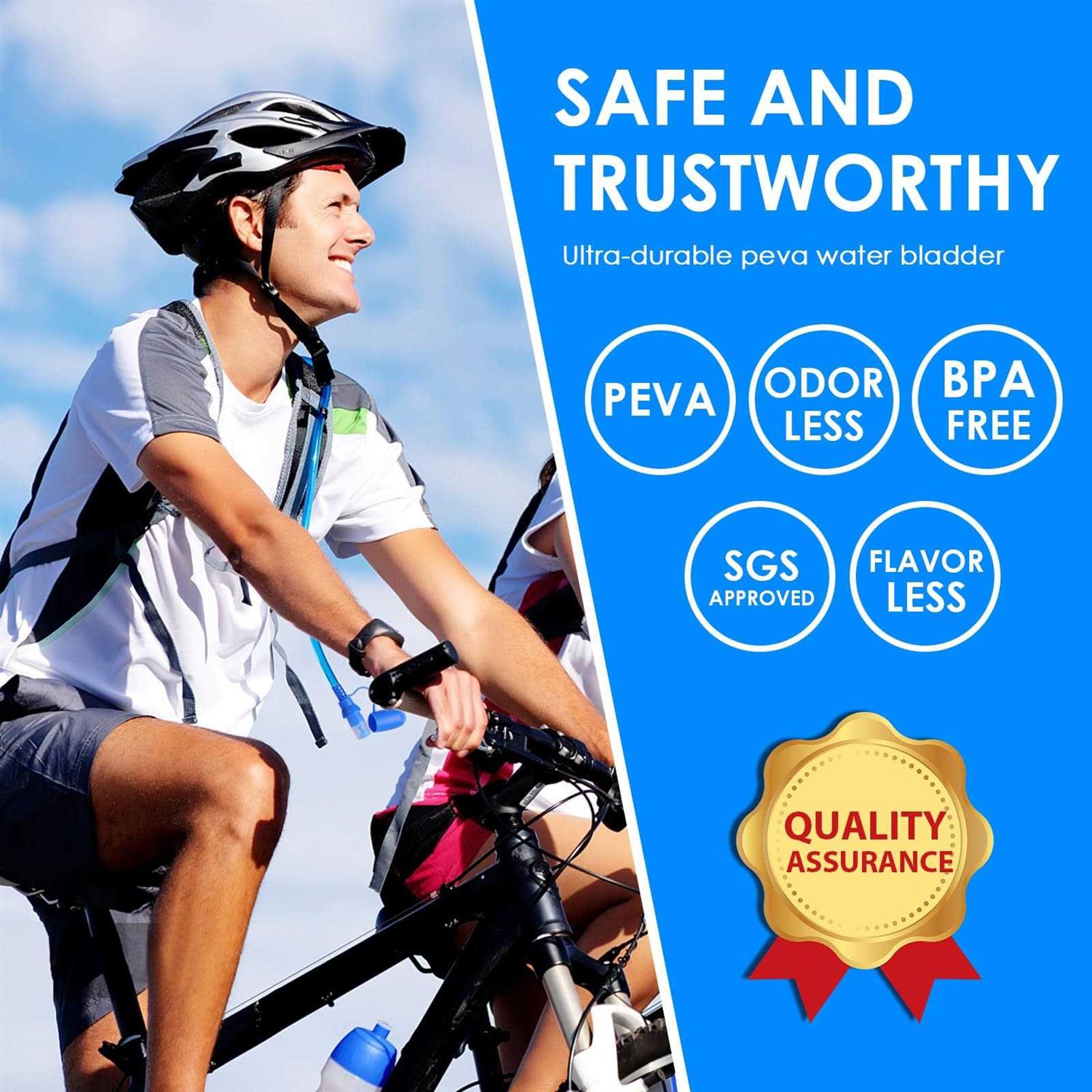 Utobest Water Bladder,Hydration Bladder 1L 1.5L 2L 3L Water Bladder for Hiking Backpack - Image 3