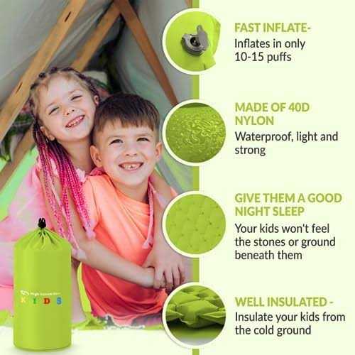 High Stream Gear Kids Sleeping Pad for Camping and Sleepovers with Pillow Inflatable Camping Mattress for Backpacking & Travel - Image 5