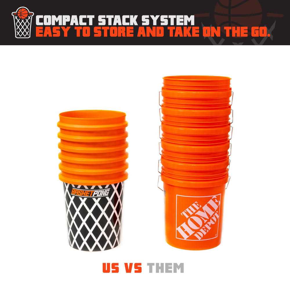 basketpong giant yard pong x basket ball game With durable Balls and Buckets - Image 4