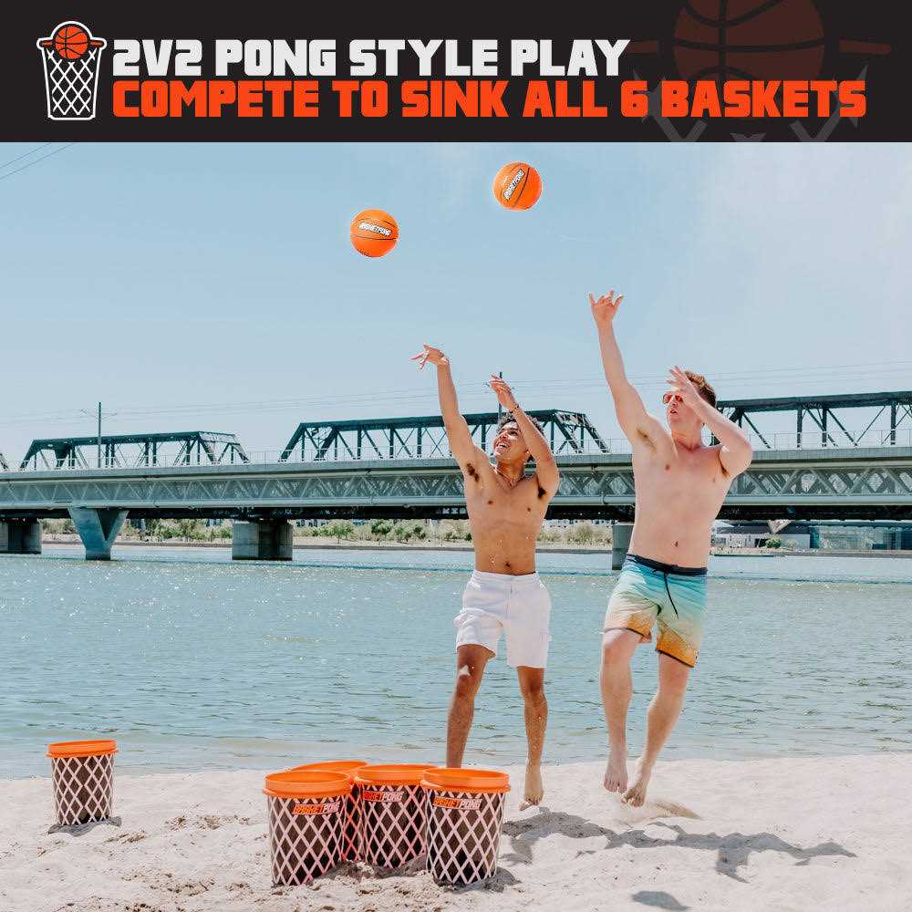 basketpong giant yard pong x basket ball game With durable Balls and Buckets - Image 5
