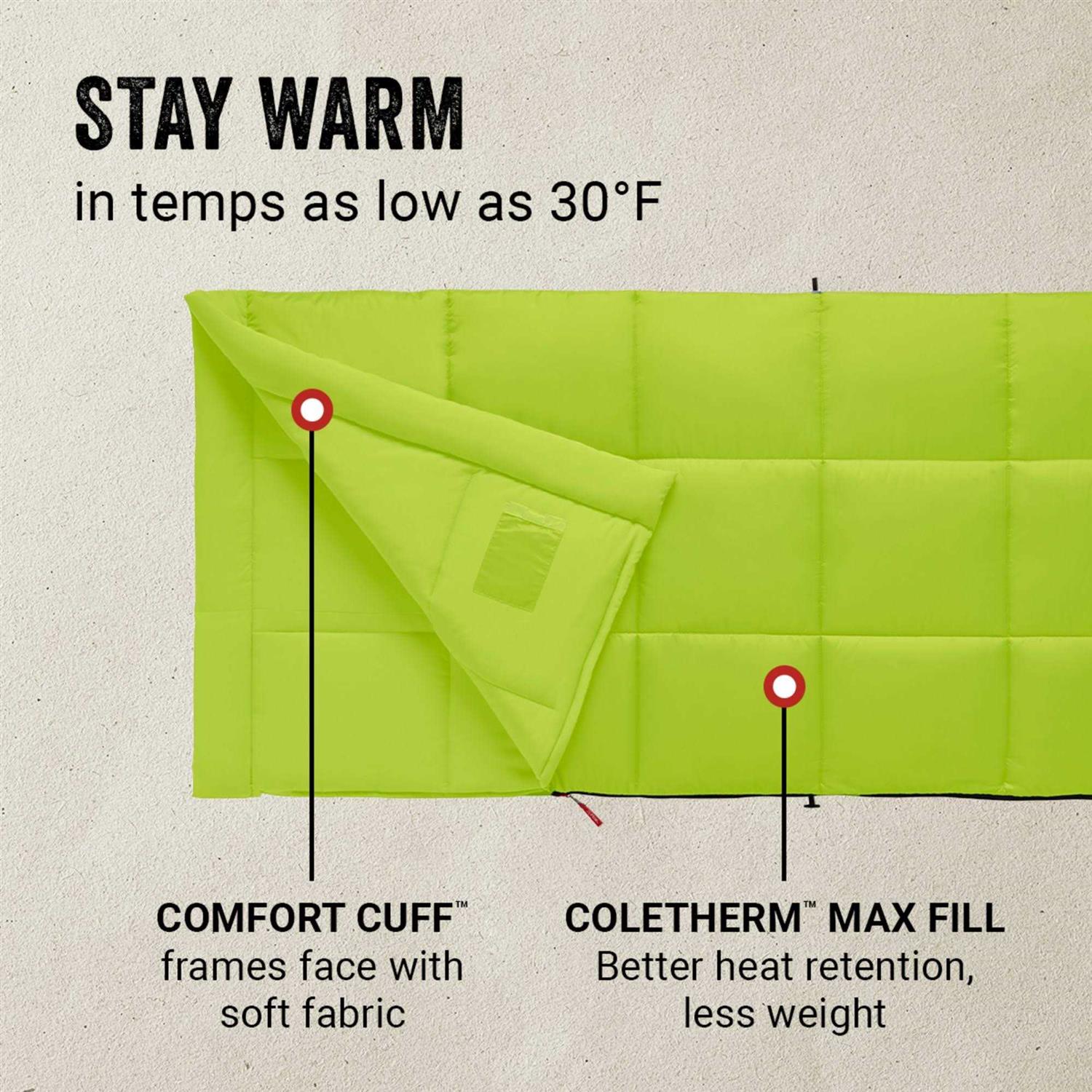 Coleman Kompact 40 Big & Tall Contour Sleeping Bag - Image 4