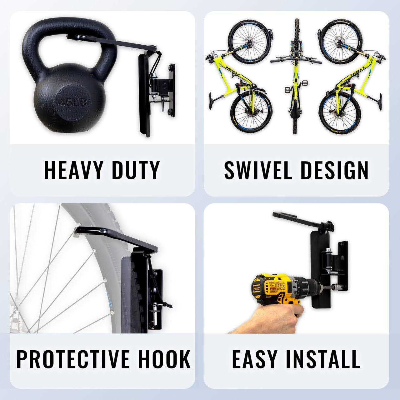 Alternative view of storeyourboard Swivel Mount Bike Storage Rack