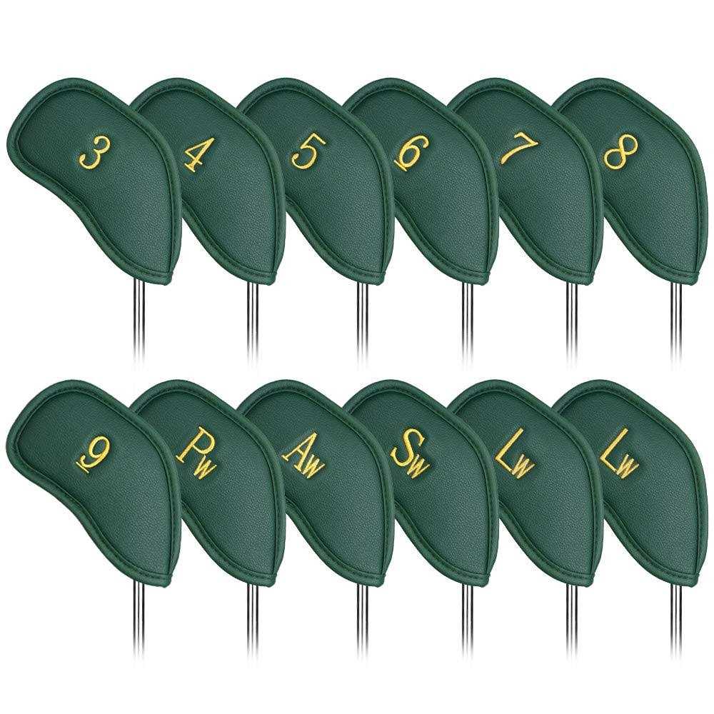 Craftsman Golf 12pcs Thick Synthetic Leather Golf Iron Head Covers Set Headcover Fit All Brands Callaway - Image 2