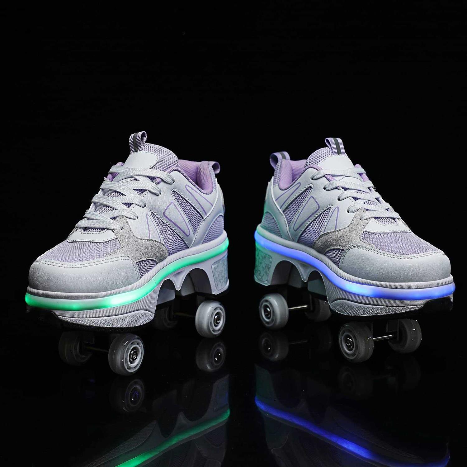Kofuboke Led Deformation Roller Skate Shoes,Double-Row Walking - Image 2