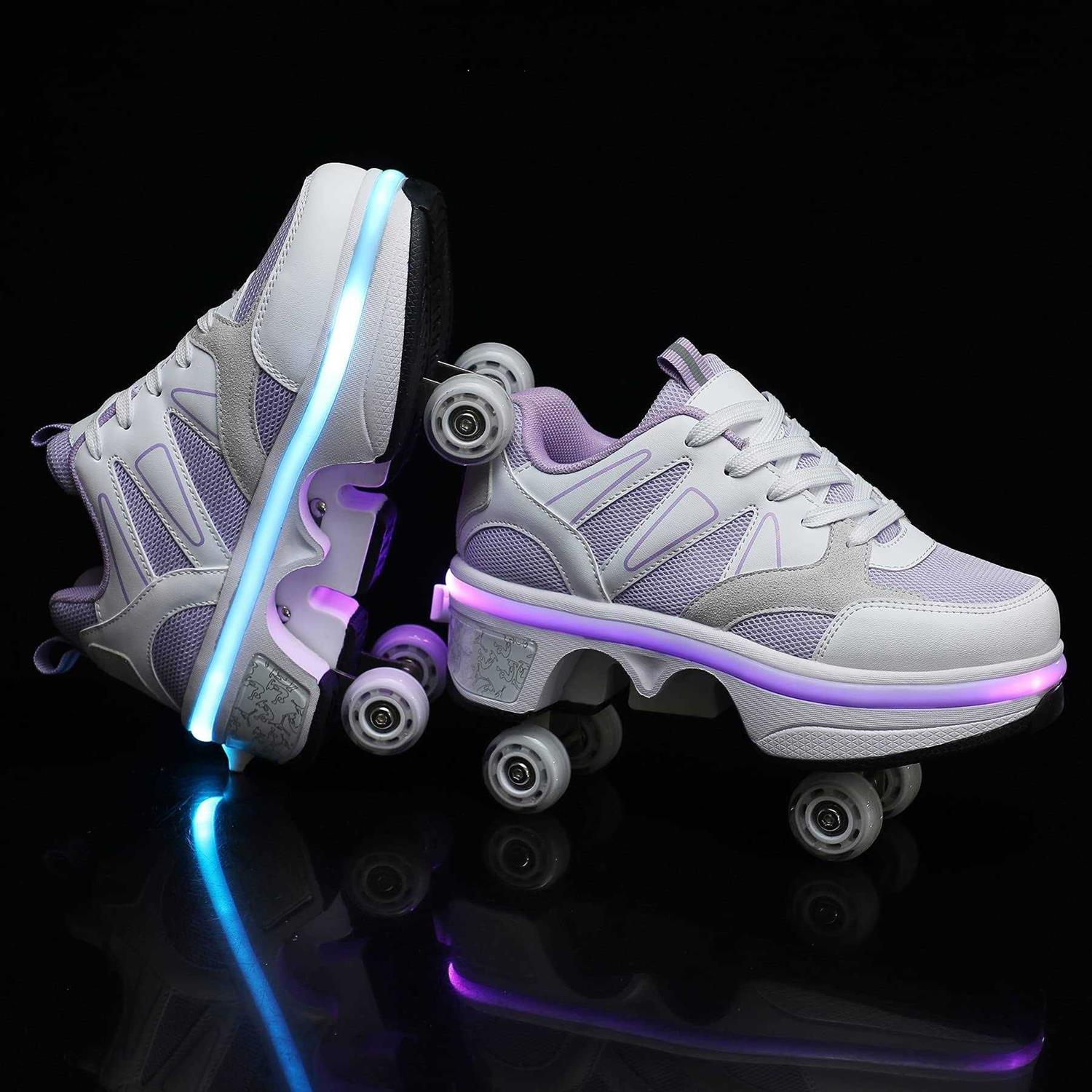 Kofuboke Led Deformation Roller Skate Shoes,Double-Row Walking - Image 3