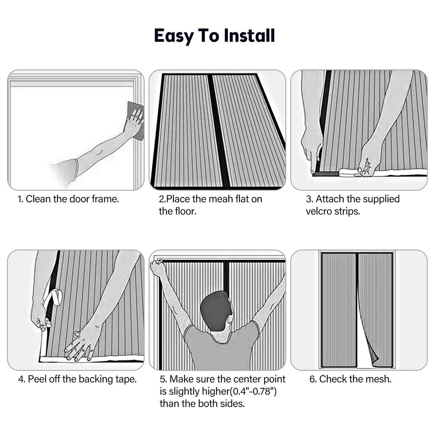 Heavy Duty Magnetic Screen Door Fits Door Size 38x82inch Self-Closing - Image 5