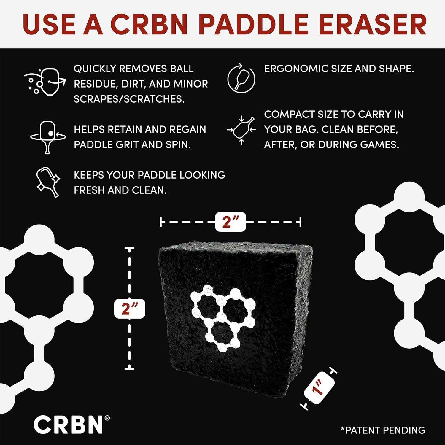 CRBN Pickleball Paddle Eraser - Image 4