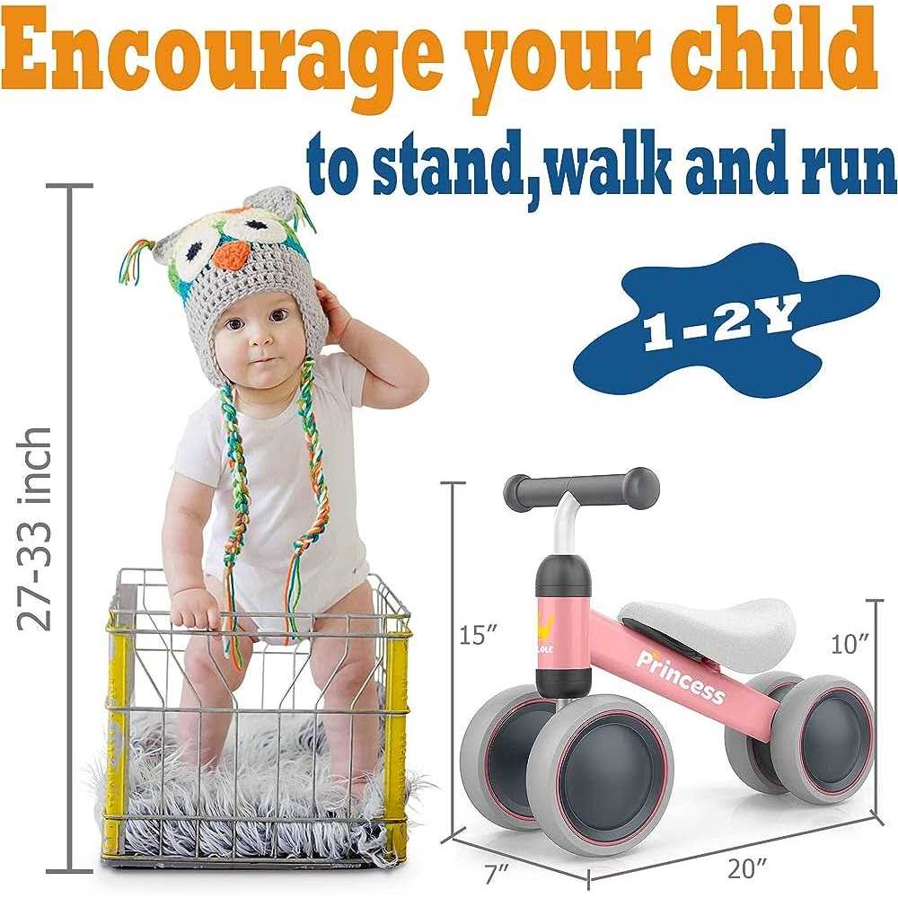 BEKILOLE Balance Bike for 1 Year Old Girl Gifts Pre-School First Bike and 1st Birthday Gifts - Image 5