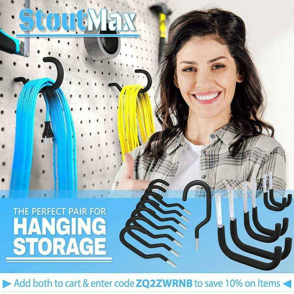 StoutMax Heavy Duty Bike Garage Storage Wall Organizer - Image 4