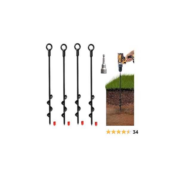 VASGOR 18” Ground Anchors Easy to Use with Drill 30mm Diameter - Image 3