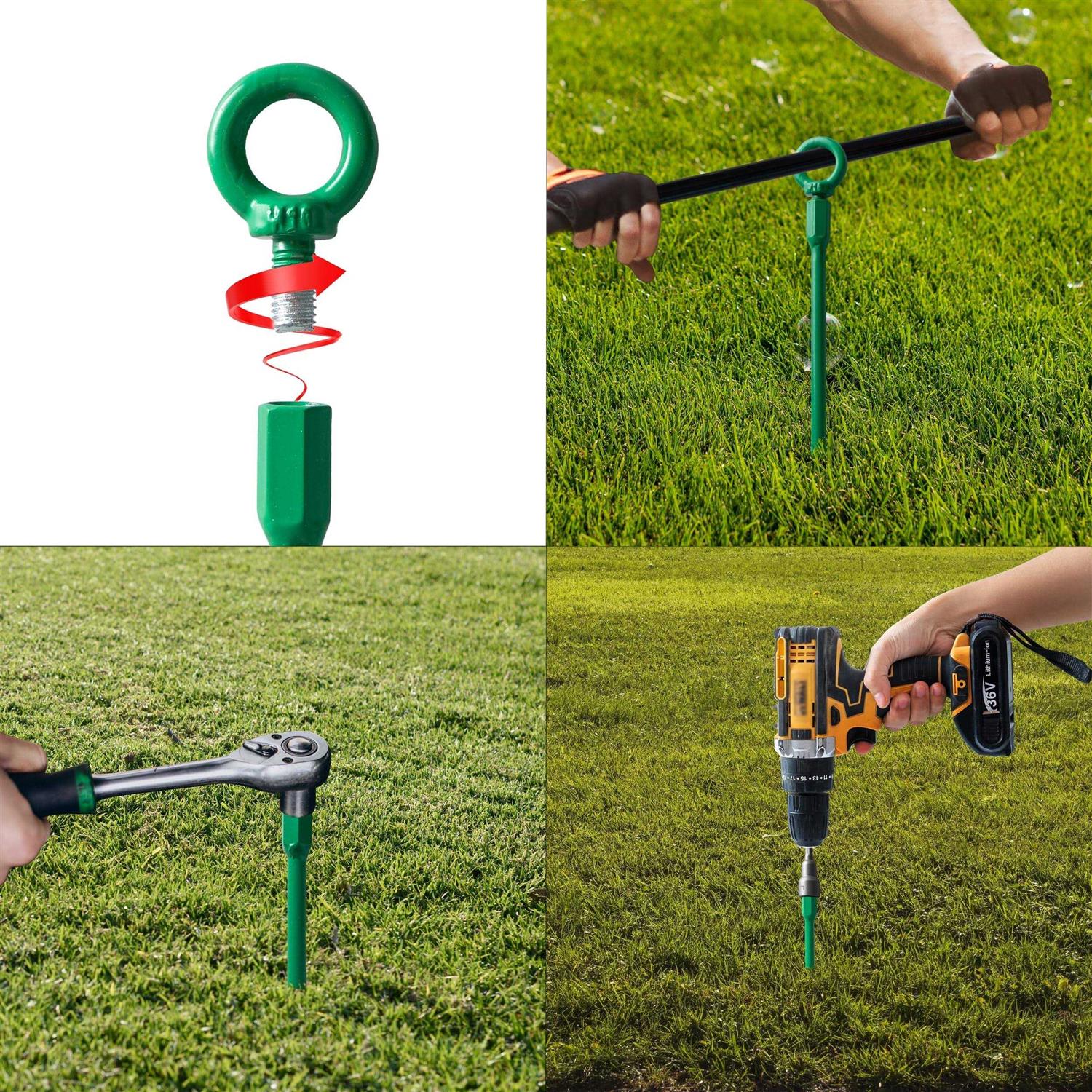 VASGOR 18” Ground Anchors Easy to Use with Drill 30mm Diameter - Image 4