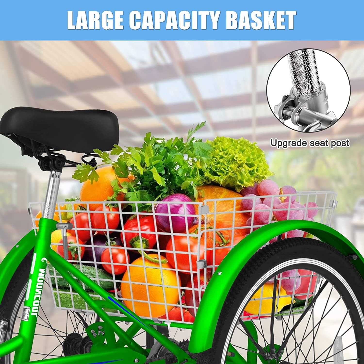 ABORON Adult Tricycles 3 Wheel Bikes 7 Speed Adult Trikes - Image 5