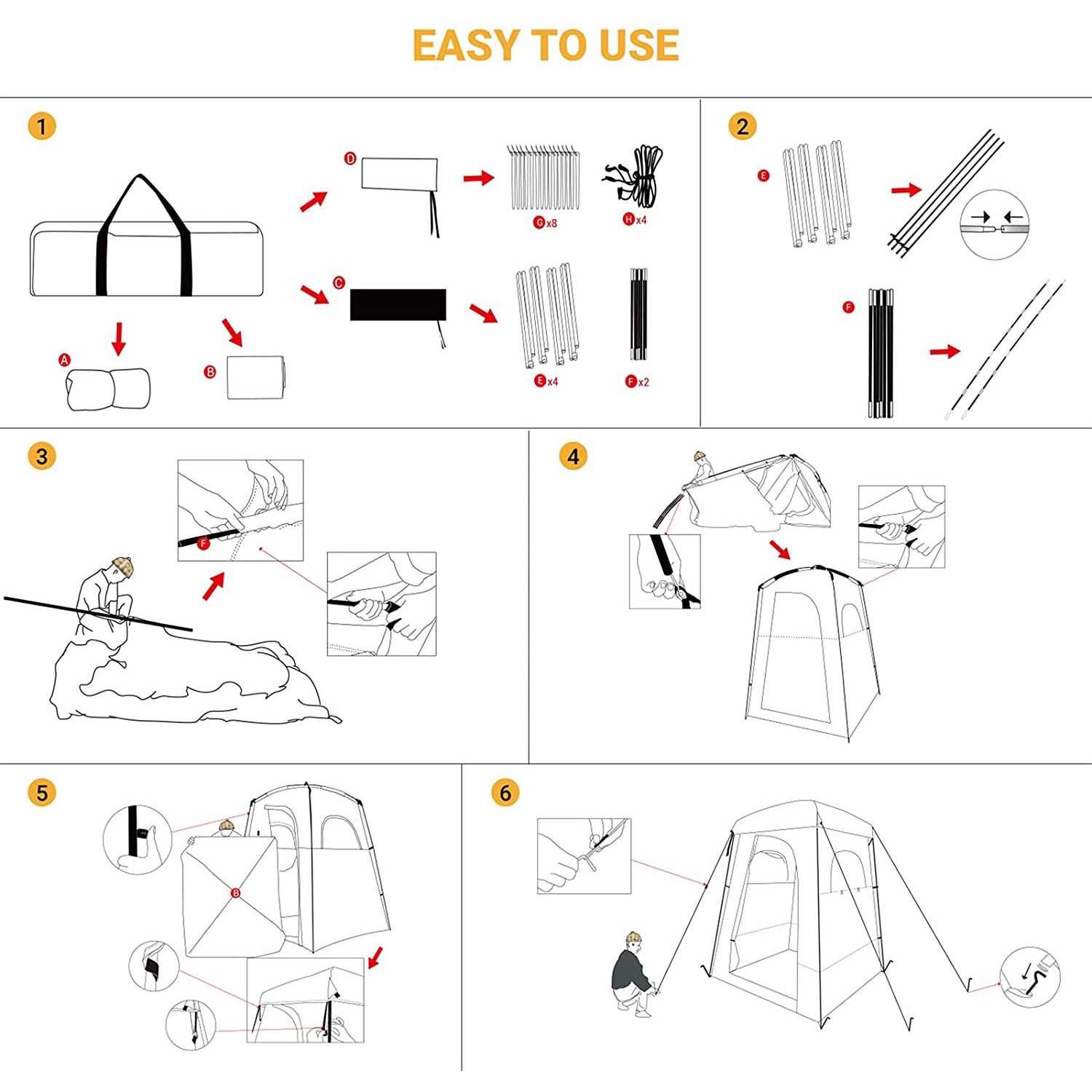 KingCamp Shower Tent Oversize Outdoor for Camping Portable Changing Room Privacy Single - Image 4