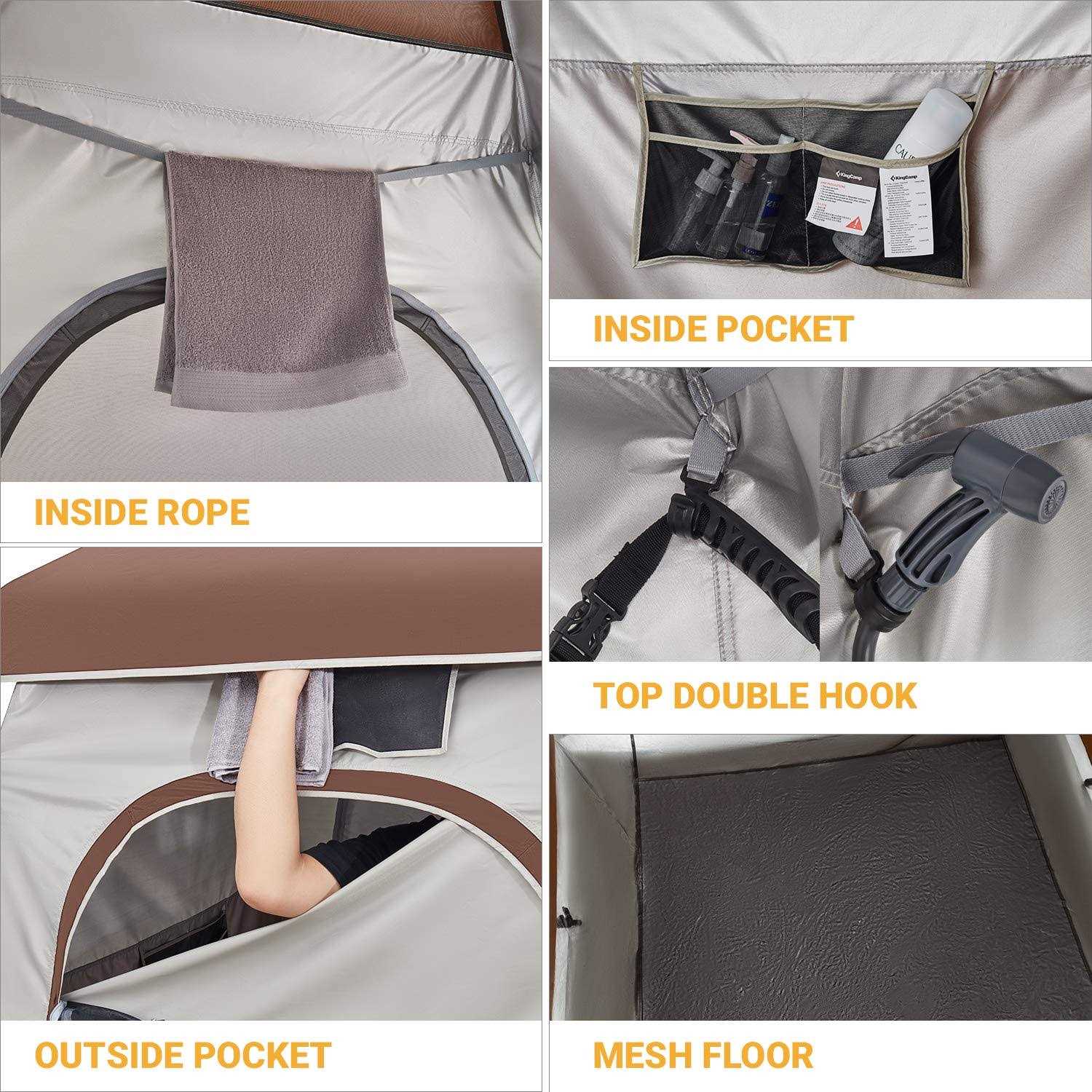 KingCamp Shower Tent Oversize Outdoor for Camping Portable Changing Room Privacy Single - Image 5