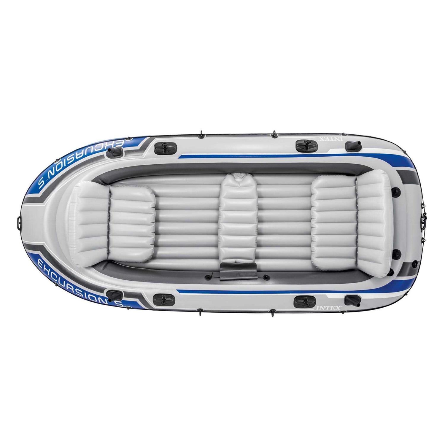 Intex Excursion 5 Person Inflatable Boat Set w/ 2 Oars - Image 3