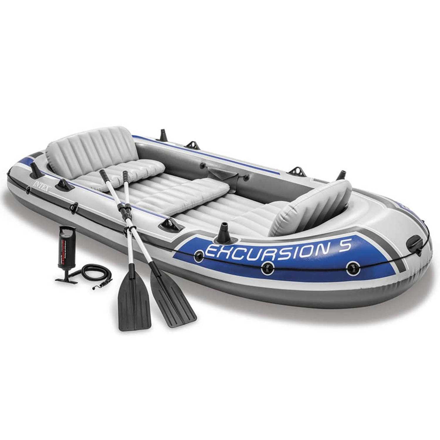 Intex Excursion 5 Person Inflatable Boat Set w/ 2 Oars