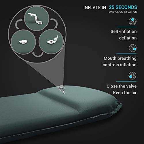 INVOKER UltraThick Self Inflating Memory Foam Camping Sleeping Pad - Image 3