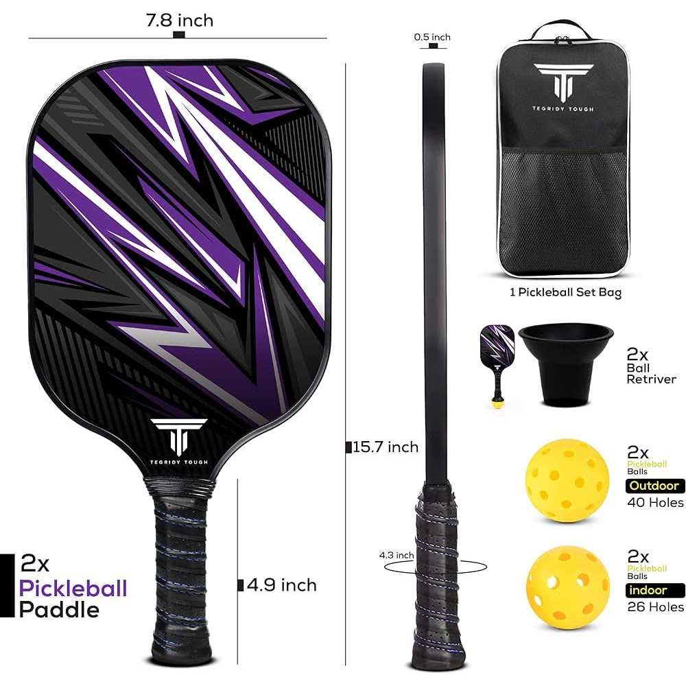 Alternative view of Carbon Fiber Pickleball Paddle Set of 2 Pickle Ball Rackets 2 Pack