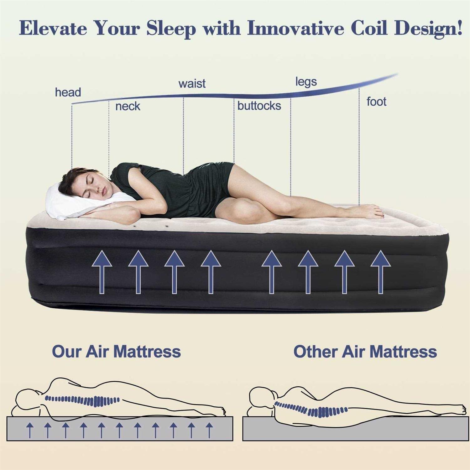 Honeydrill Size Air Mattress with Headboard - Image 4