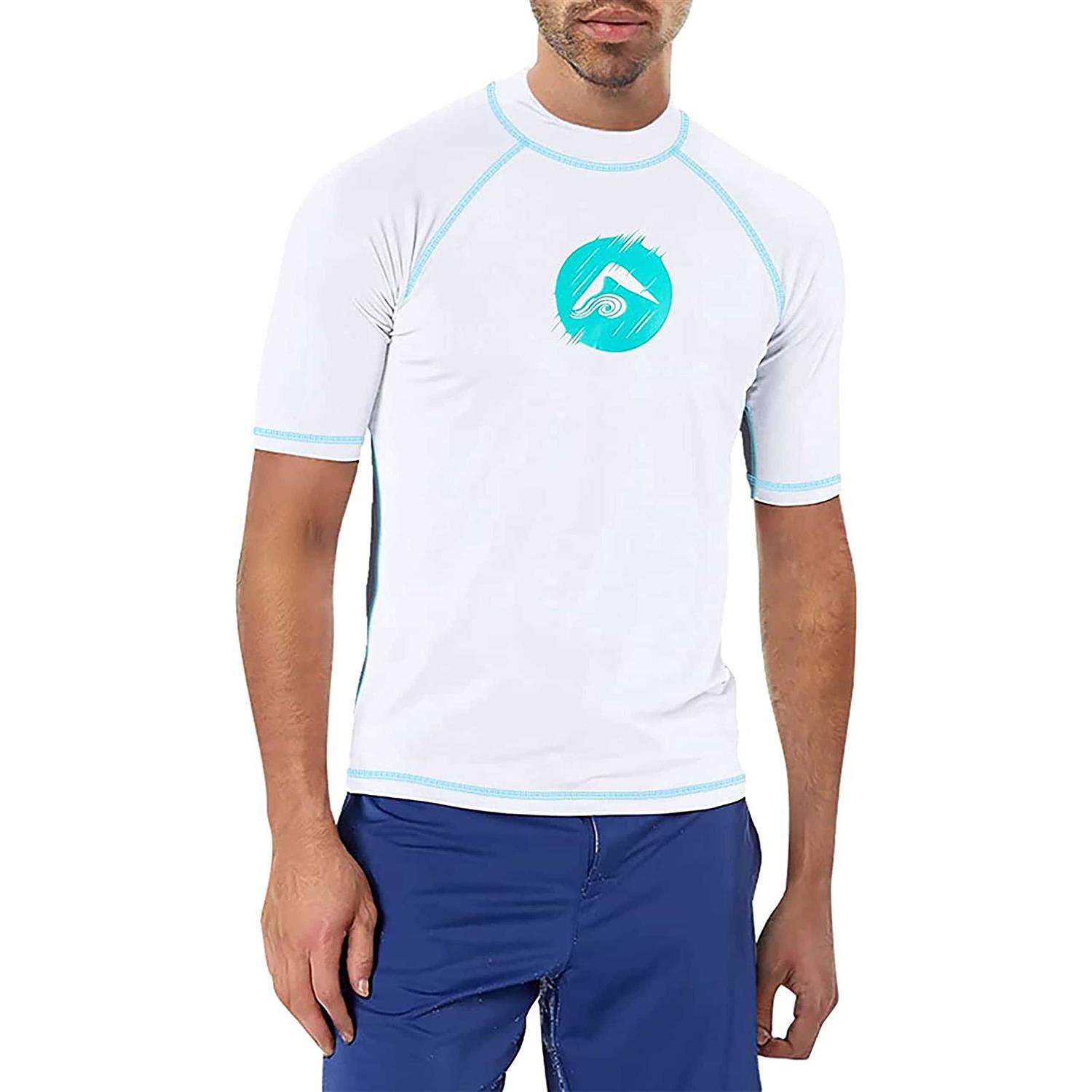 Kanu Surf Mens UPF 50+ Short Sleeve Sun Protective Rashguard Swim Shirt