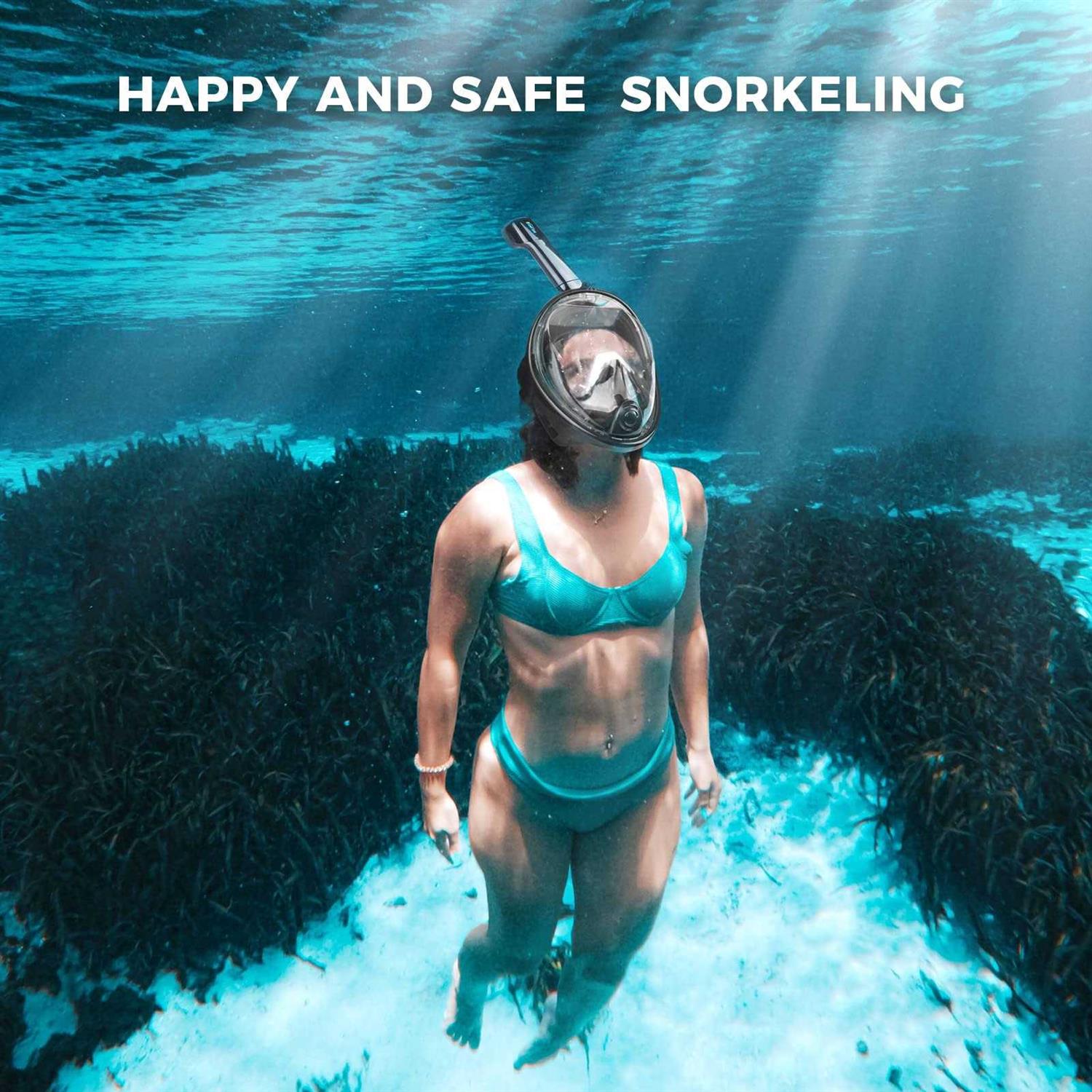 BLUERISE Snorkeling Gear for Adults Antifog Snorkel Set Snorkel Mask Adult Anti-Leak Snorkeling Fins Safety Snorkeling Gear Full Face Snorkel Mask - Image 2