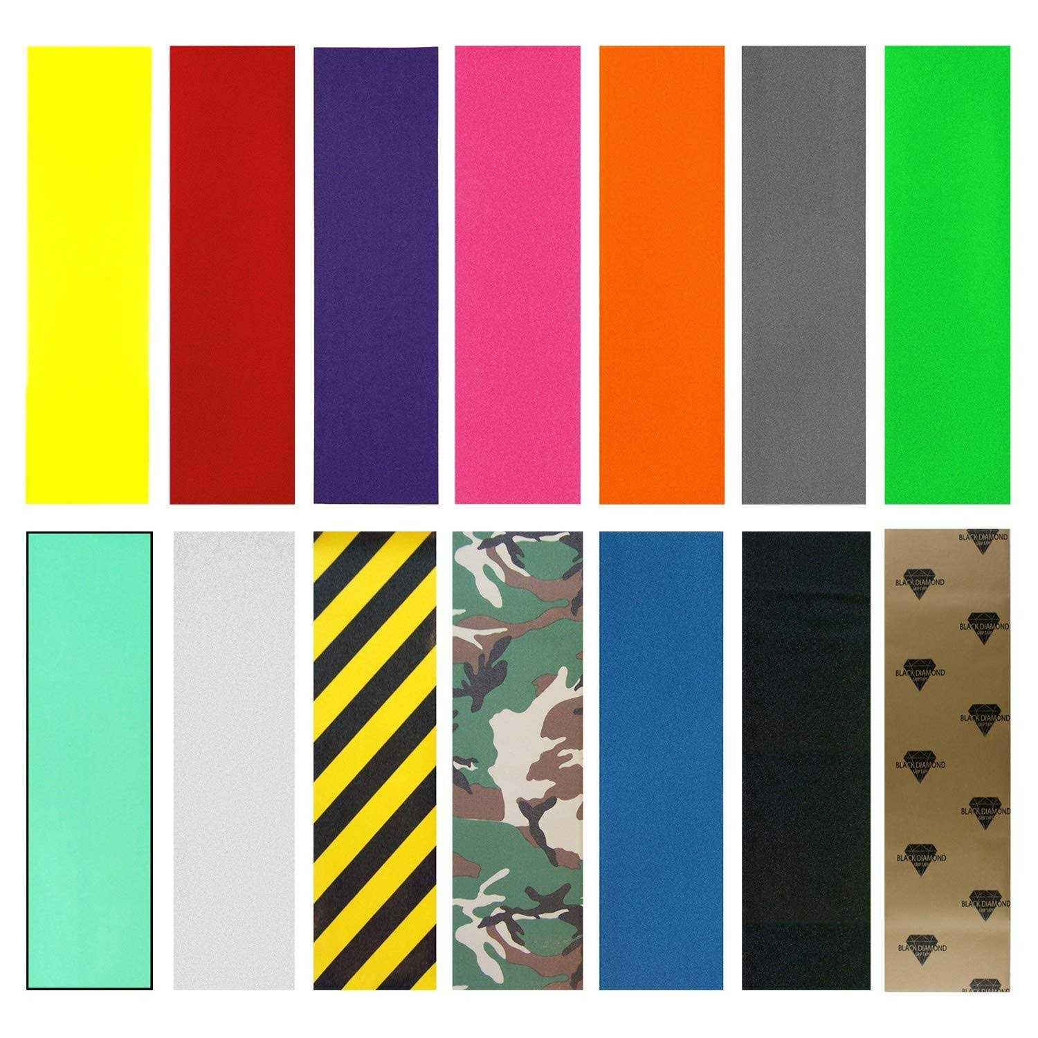 Black Diamond Longboard Skateboard Grip Tape Sheet