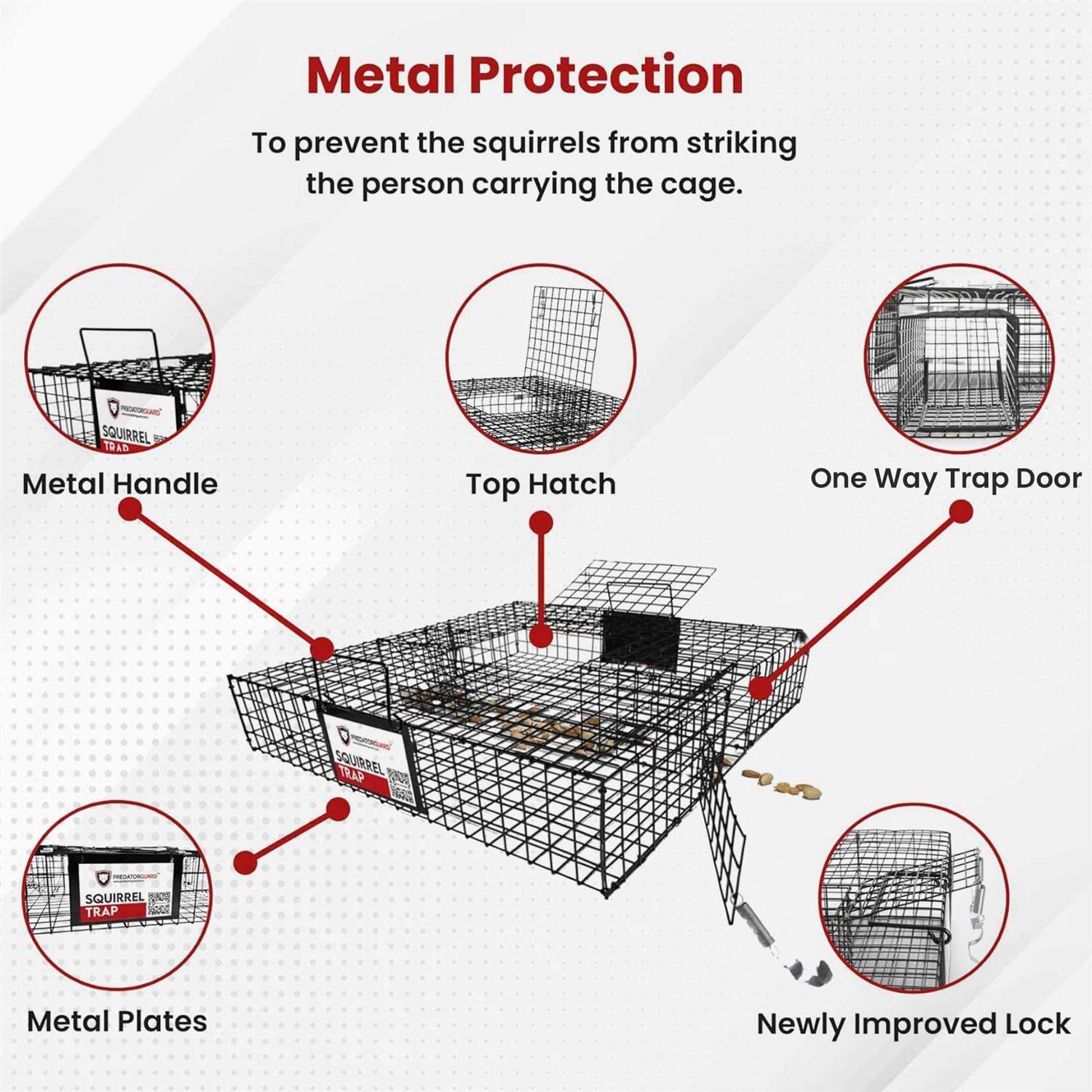 Predator Guard Squirrel Guard Trap Humane Multi-Catch Trap, Attracts & Catches Multiple Squirrels in 1 Trap - Image 2
