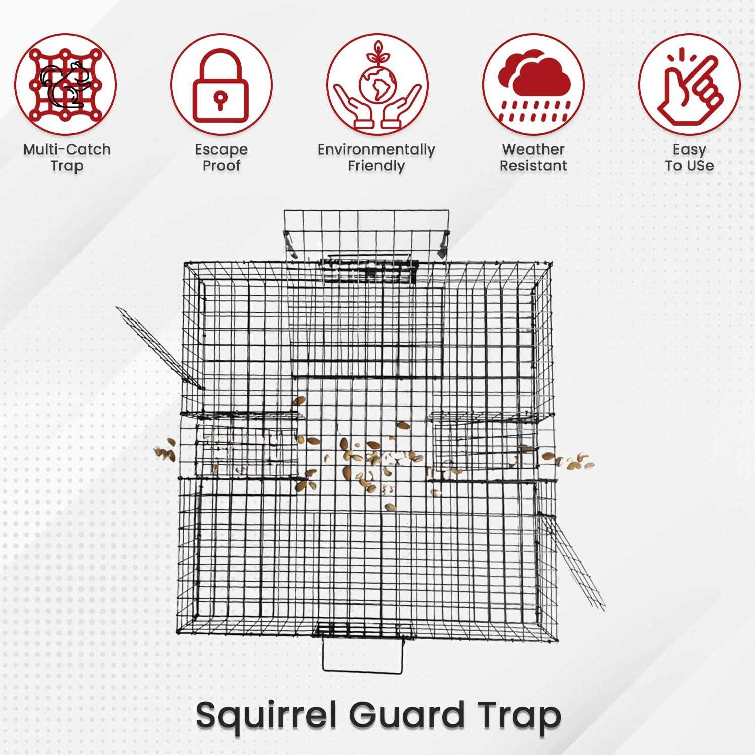 Predator Guard Squirrel Guard Trap Humane Multi-Catch Trap, Attracts & Catches Multiple Squirrels in 1 Trap - Image 5